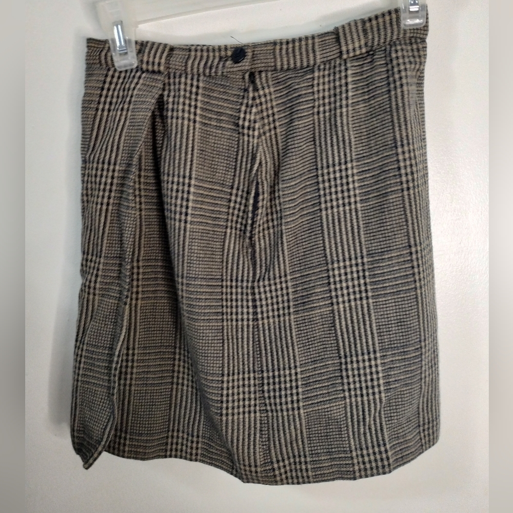 Giorgio Armani Vintage Glen Check Plaid Lined Wool Skirt Womens Size 40/6 Y2K